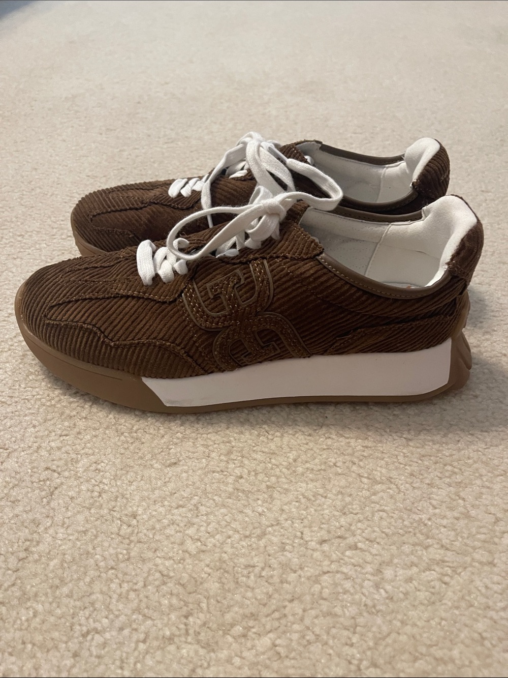 NEW Sam Edelman Langley Brown Corduroy Sneakers SIZE 8 - Picture 9 of 9